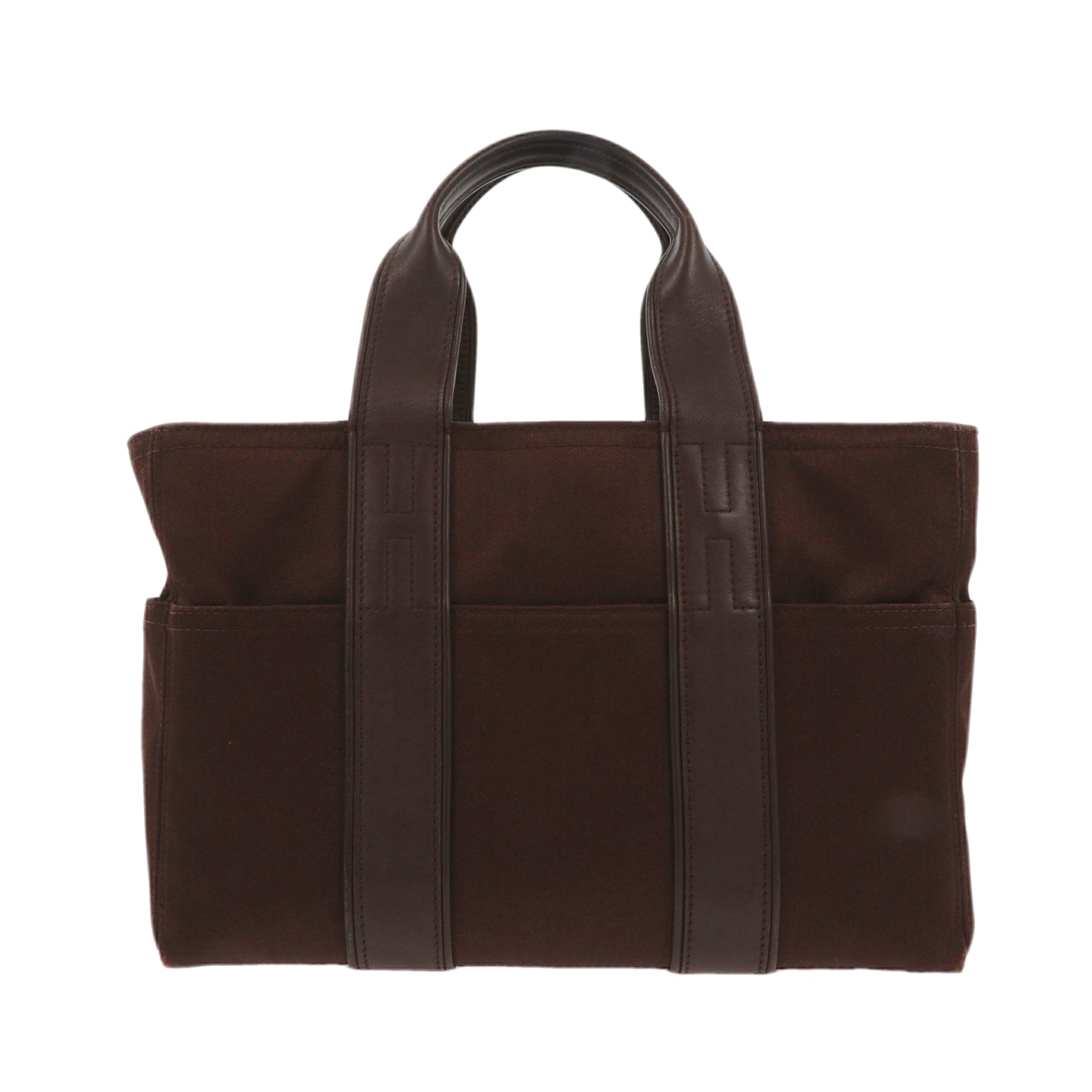 Hermes Handbag In Brown Fabric